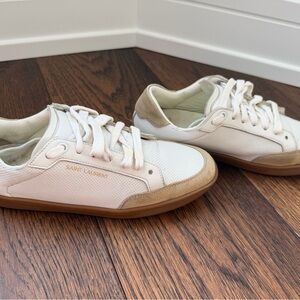 Saint Laurent Cream and Brown Sneakers